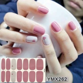 Pure Color DIY Nail Wraps Full Cover Rainbow πουά Ρίγες Νύχια Αυτοκόλλητο Art Decorations Μανικιούρ Αυτοκόλλητο Δώρο Αγίου Βαλεντίνου