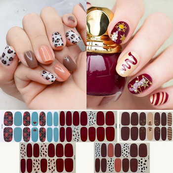 Pure Color DIY Nail Wraps Full Cover Rainbow πουά Ρίγες Νύχια Αυτοκόλλητο Art Decorations Μανικιούρ Αυτοκόλλητο Δώρο Αγίου Βαλεντίνου