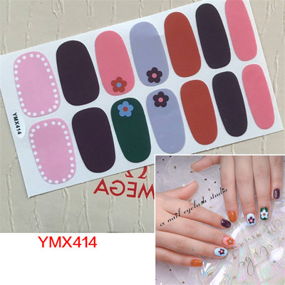 Pure Color DIY körömpakolások teljes fedő szivárvány pöttyös csíkos körmök matrica művészeti dekoráció manikűr ragasztó Valentin ajándék