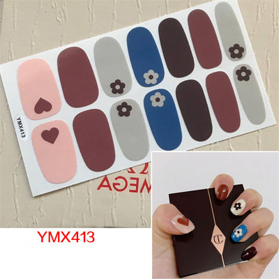 Pure Color DIY körömpakolások teljes fedő szivárvány pöttyös csíkos körmök matrica művészeti dekoráció manikűr ragasztó Valentin ajándék