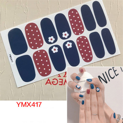 Pure Color DIY körömpakolások teljes fedő szivárvány pöttyös csíkos körmök matrica művészeti dekoráció manikűr ragasztó Valentin ajándék