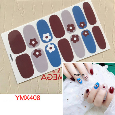 Pure Color DIY körömpakolások teljes fedő szivárvány pöttyös csíkos körmök matrica művészeti dekoráció manikűr ragasztó Valentin ajándék