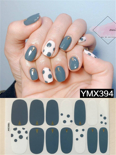 Pure Color DIY körömpakolások teljes fedő szivárvány pöttyös csíkos körmök matrica művészeti dekoráció manikűr ragasztó Valentin ajándék