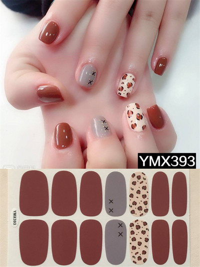 Pure Color DIY körömpakolások teljes fedő szivárvány pöttyös csíkos körmök matrica művészeti dekoráció manikűr ragasztó Valentin ajándék