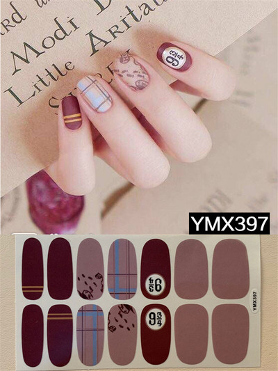 Pure Color DIY körömpakolások teljes fedő szivárvány pöttyös csíkos körmök matrica művészeti dekoráció manikűr ragasztó Valentin ajándék