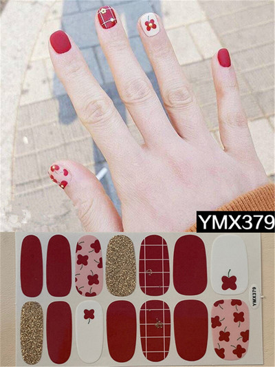 Pure Color DIY körömpakolások teljes fedő szivárvány pöttyös csíkos körmök matrica művészeti dekoráció manikűr ragasztó Valentin ajándék