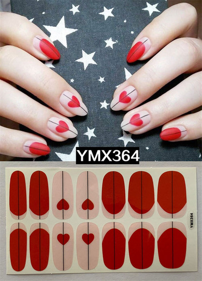 Pure Color DIY körömpakolások teljes fedő szivárvány pöttyös csíkos körmök matrica művészeti dekoráció manikűr ragasztó Valentin ajándék