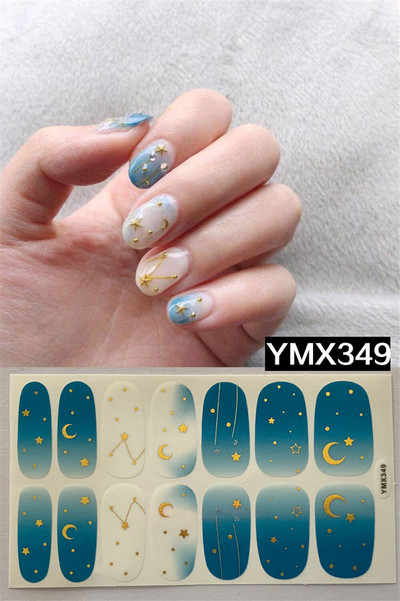 Pure Color DIY körömpakolások teljes fedő szivárvány pöttyös csíkos körmök matrica művészeti dekoráció manikűr ragasztó Valentin ajándék