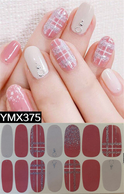 Pure Color DIY körömpakolások teljes fedő szivárvány pöttyös csíkos körmök matrica művészeti dekoráció manikűr ragasztó Valentin ajándék