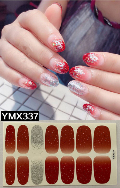 Pure Color DIY körömpakolások teljes fedő szivárvány pöttyös csíkos körmök matrica művészeti dekoráció manikűr ragasztó Valentin ajándék