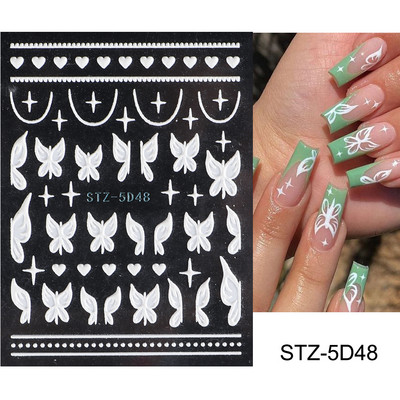 5D Halloween Nail Art Matricák Pókháló Horror Szemek Arc Sütőtök Körömmatricák Domborított minták Csúszkák Fóliák Manikűr TRSTZ-5D