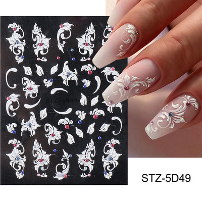 5D Halloween Nail Art Matricák Pókháló Horror Szemek Arc Sütőtök Körömmatricák Domborított minták Csúszkák Fóliák Manikűr TRSTZ-5D