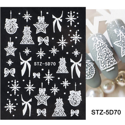 5D Halloween Nail Art Matricák Pókháló Horror Szemek Arc Sütőtök Körömmatricák Domborított minták Csúszkák Fóliák Manikűr TRSTZ-5D