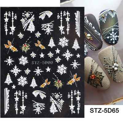 5D Halloween Nail Art Matricák Pókháló Horror Szemek Arc Sütőtök Körömmatricák Domborított minták Csúszkák Fóliák Manikűr TRSTZ-5D