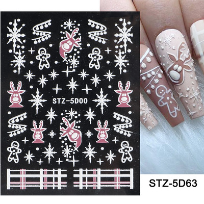 5D Halloween Nail Art Matricák Pókháló Horror Szemek Arc Sütőtök Körömmatricák Domborított minták Csúszkák Fóliák Manikűr TRSTZ-5D