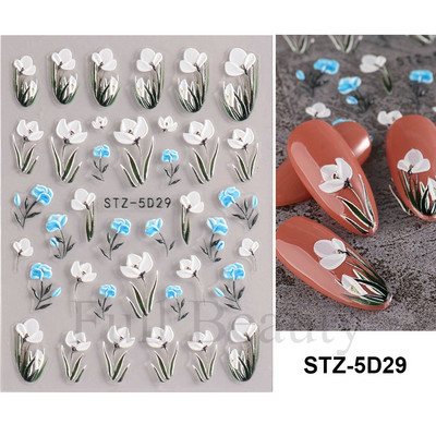 5D Halloween Nail Art Matricák Pókháló Horror Szemek Arc Sütőtök Körömmatricák Domborított minták Csúszkák Fóliák Manikűr TRSTZ-5D
