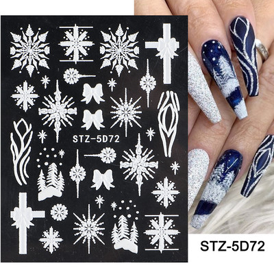 5D Halloween Nail Art Matricák Pókháló Horror Szemek Arc Sütőtök Körömmatricák Domborított minták Csúszkák Fóliák Manikűr TRSTZ-5D