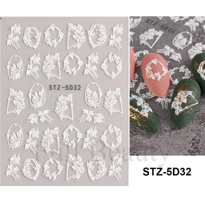 5D Halloween Nail Art Matricák Pókháló Horror Szemek Arc Sütőtök Körömmatricák Domborított minták Csúszkák Fóliák Manikűr TRSTZ-5D