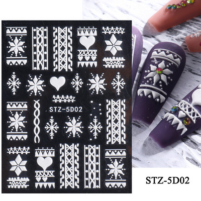 5D Halloween Nail Art Matricák Pókháló Horror Szemek Arc Sütőtök Körömmatricák Domborított minták Csúszkák Fóliák Manikűr TRSTZ-5D