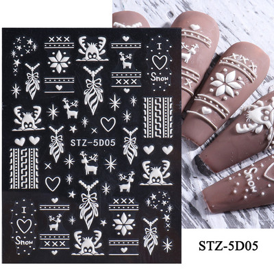 5D Halloween Nail Art Matricák Pókháló Horror Szemek Arc Sütőtök Körömmatricák Domborított minták Csúszkák Fóliák Manikűr TRSTZ-5D