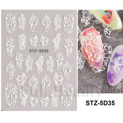 5D Halloween Nail Art Matricák Pókháló Horror Szemek Arc Sütőtök Körömmatricák Domborított minták Csúszkák Fóliák Manikűr TRSTZ-5D