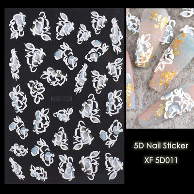 5D Halloween Nail Art Matricák Pókháló Horror Szemek Arc Sütőtök Körömmatricák Domborított minták Csúszkák Fóliák Manikűr TRSTZ-5D