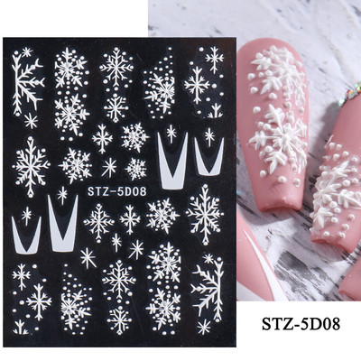 5D Halloween Nail Art Matricák Pókháló Horror Szemek Arc Sütőtök Körömmatricák Domborított minták Csúszkák Fóliák Manikűr TRSTZ-5D