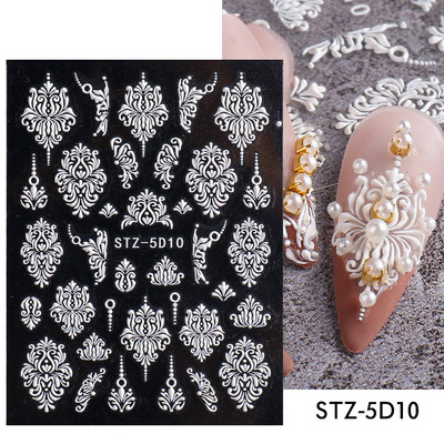 5D Halloween Nail Art Matricák Pókháló Horror Szemek Arc Sütőtök Körömmatricák Domborított minták Csúszkák Fóliák Manikűr TRSTZ-5D