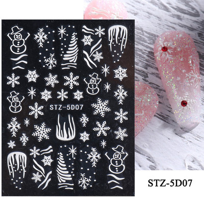 5D Halloween Nail Art Matricák Pókháló Horror Szemek Arc Sütőtök Körömmatricák Domborított minták Csúszkák Fóliák Manikűr TRSTZ-5D