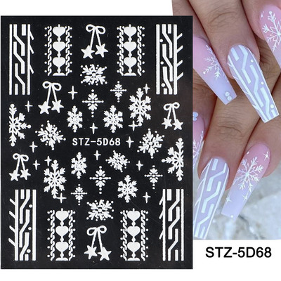 5D Halloween Nail Art Matricák Pókháló Horror Szemek Arc Sütőtök Körömmatricák Domborított minták Csúszkák Fóliák Manikűr TRSTZ-5D