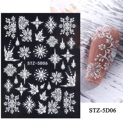 5D Halloween Nail Art Matricák Pókháló Horror Szemek Arc Sütőtök Körömmatricák Domborított minták Csúszkák Fóliák Manikűr TRSTZ-5D