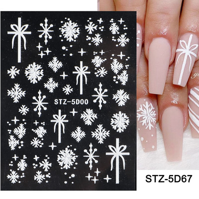 5D Halloween Nail Art Matricák Pókháló Horror Szemek Arc Sütőtök Körömmatricák Domborított minták Csúszkák Fóliák Manikűr TRSTZ-5D