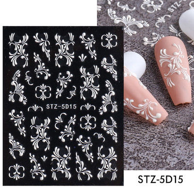 5D Halloween Nail Art Matricák Pókháló Horror Szemek Arc Sütőtök Körömmatricák Domborított minták Csúszkák Fóliák Manikűr TRSTZ-5D