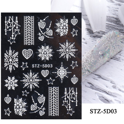 5D Halloween Nail Art Matricák Pókháló Horror Szemek Arc Sütőtök Körömmatricák Domborított minták Csúszkák Fóliák Manikűr TRSTZ-5D