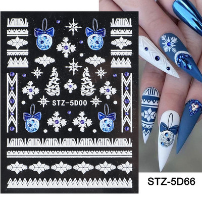 5D Halloween Nail Art Matricák Pókháló Horror Szemek Arc Sütőtök Körömmatricák Domborított minták Csúszkák Fóliák Manikűr TRSTZ-5D