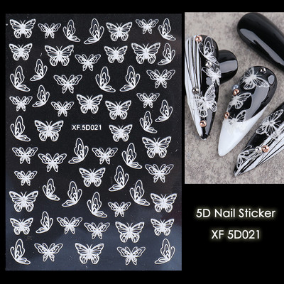 5D Halloween Nail Art Matricák Pókháló Horror Szemek Arc Sütőtök Körömmatricák Domborított minták Csúszkák Fóliák Manikűr TRSTZ-5D