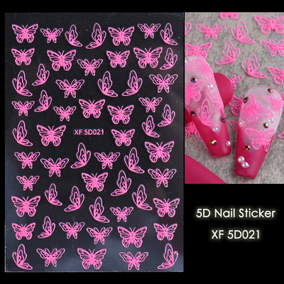 5D Halloween Nail Art Matricák Pókháló Horror Szemek Arc Sütőtök Körömmatricák Domborított minták Csúszkák Fóliák Manikűr TRSTZ-5D