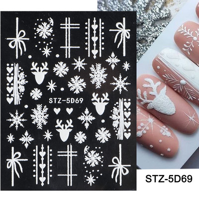5D Halloween Nail Art Matricák Pókháló Horror Szemek Arc Sütőtök Körömmatricák Domborított minták Csúszkák Fóliák Manikűr TRSTZ-5D