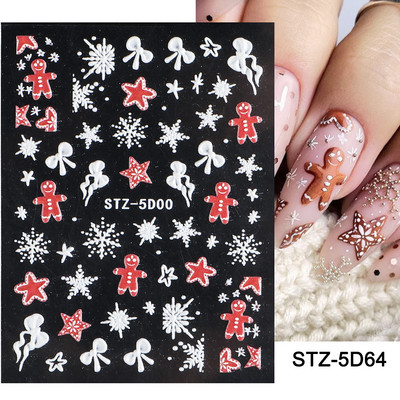 5D Halloween Nail Art Matricák Pókháló Horror Szemek Arc Sütőtök Körömmatricák Domborított minták Csúszkák Fóliák Manikűr TRSTZ-5D