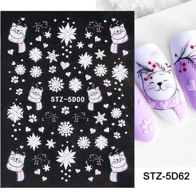 5D Halloween Nail Art Matricák Pókháló Horror Szemek Arc Sütőtök Körömmatricák Domborított minták Csúszkák Fóliák Manikűr TRSTZ-5D