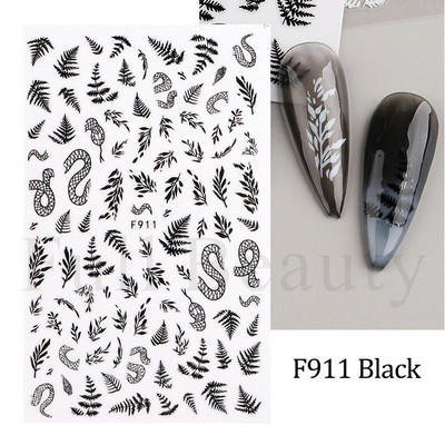 Kiemelkedő vonalú levelek 3D körömmatricák geometria virágok körömdíszítések gél csúszkák tavaszi manikűr LASTZ-CS109