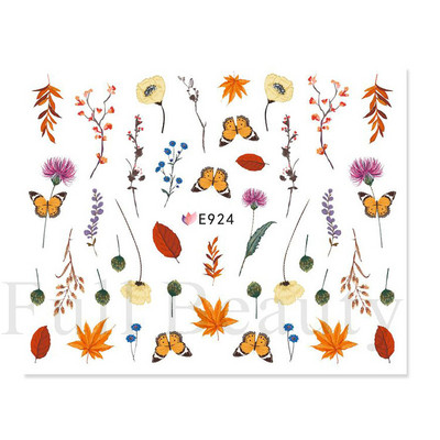 Kiemelkedő vonalú levelek 3D körömmatricák geometria virágok körömdíszítések gél csúszkák tavaszi manikűr LASTZ-CS109