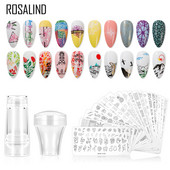 ROSALIND körömbélyegző lemezek körömlakk bélyegzéséhez Wacky Pattern Nail Art lemez stencilvonalas körömtervező bélyegzőeszközök