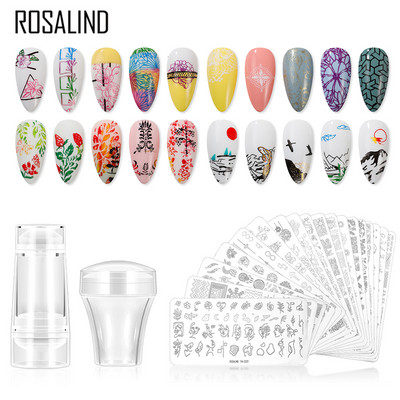 ROSALIND körömbélyegző lemezek körömlakk bélyegzéséhez Wacky Pattern Nail Art lemez stencilvonalas körömtervező bélyegzőeszközök