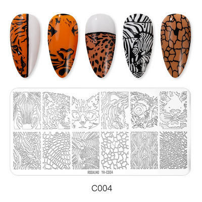 ROSALIND körömbélyegző lemezek körömlakk bélyegzéséhez Wacky Pattern Nail Art lemez stencilvonalas körömtervező bélyegzőeszközök