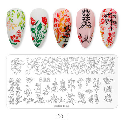 ROSALIND körömbélyegző lemezek körömlakk bélyegzéséhez Wacky Pattern Nail Art lemez stencilvonalas körömtervező bélyegzőeszközök