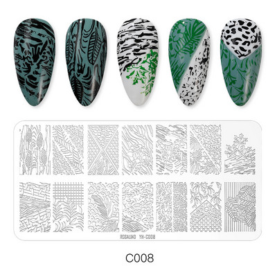 ROSALIND körömbélyegző lemezek körömlakk bélyegzéséhez Wacky Pattern Nail Art lemez stencilvonalas körömtervező bélyegzőeszközök