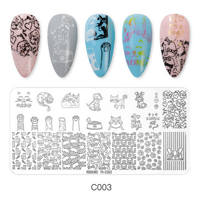 ROSALIND körömbélyegző lemezek körömlakk bélyegzéséhez Wacky Pattern Nail Art lemez stencilvonalas körömtervező bélyegzőeszközök