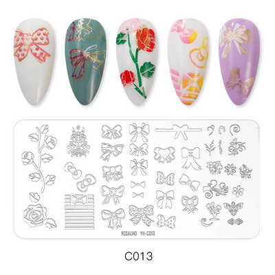 ROSALIND körömbélyegző lemezek körömlakk bélyegzéséhez Wacky Pattern Nail Art lemez stencilvonalas körömtervező bélyegzőeszközök