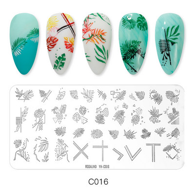 ROSALIND körömbélyegző lemezek körömlakk bélyegzéséhez Wacky Pattern Nail Art lemez stencilvonalas körömtervező bélyegzőeszközök